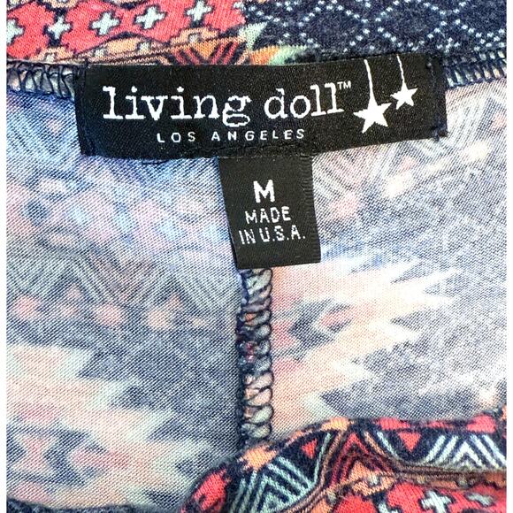 LIVING DOLL Los Angeles Y2K Aztec Maxi Skirt, Fold Over Waist, Size: M - Picture 2 of 8